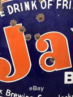 JAX BEER DOUBLE SIDED PORCELAIN SIGN! Vary Rare
