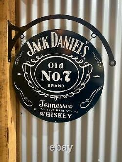 Jack Daniels Huge Tin Metal Sign With Hanger Double Sided Bar Man Cave