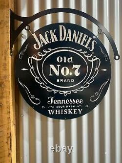 Jack Daniels Huge Tin Metal Sign With Hanger Double Sided Bar Man Cave