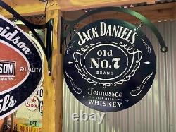 Jack Daniels Huge Tin Metal Sign With Hanger Double Sided Bar Man Cave