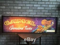 Joe Camel Vintage Lighted Bar Sign Double-Sided Motorcycle For Man Cave