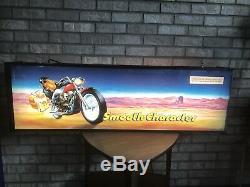 Joe Camel Vintage Lighted Bar Sign Double-Sided Motorcycle For Man Cave