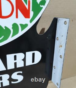 Johnson Outboard Motors And Boats Porcelain Enamel Sign 28 x 20 Inches 2 Sided