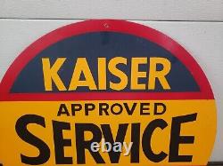 Kaiser Frazer Approved service double sided 22 inches metal sign. L@@K RARE