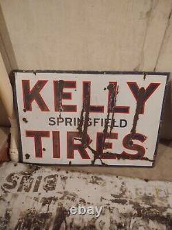 Kelly Springfield Tires Porcelain Sign Double Sided
