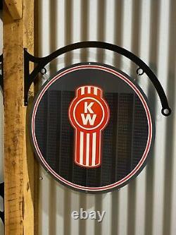 Kenworth Huge Tin Metal Sign With Hanger Double Sided Sign