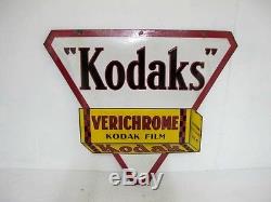 Kodak Enamel Advertising Sign C1930's Double Sided
