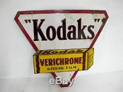 Kodak Enamel Advertising Sign C1930's Double Sided