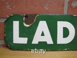 LADIES Old Double Sided Porcelain Gas Station Advertising Sign Texaco Sinclair