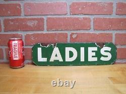 LADIES Old Double Sided Porcelain Gas Station Advertising Sign Texaco Sinclair