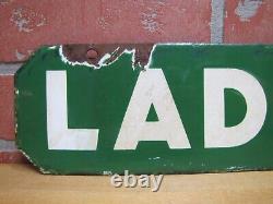 LADIES Old Double Sided Porcelain Gas Station Advertising Sign Texaco Sinclair