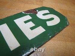 LADIES Old Double Sided Porcelain Gas Station Advertising Sign Texaco Sinclair