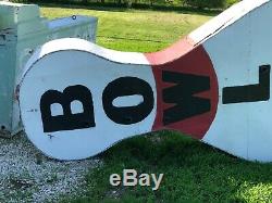 LARGE 12' TALL BOWLING PIN Sign NEON Advertising Double SIDED Bowl Lanes OLD