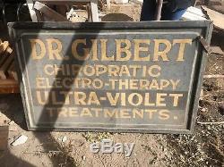 LARGE Antique Doctor's Double Sided Tin Painted Sign, 1860-90-UV Treatments