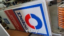 LARGE Delco Automotive Supply Stores Double Sided Light Up Sign GM 97 x 48