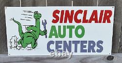 LARGE Sinclair Thick Metal Double Sided Sign Gas Oil Dealer Station Dino Auto