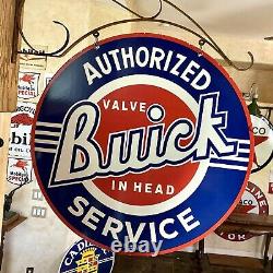 LARGE VINTAGE''BUICK'' DOUBLE SIDED With BRACKET & 30 PORCELAIN SIGN