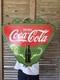 Large Vintage Drink Coca-cola Double Sided Porcelain Sign 24.5 X 22