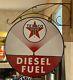 Large Vintage''texaco Diesel'' Double Sided 30 Inch Porcelain Sign With Bracket