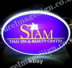 LED 22x32 Double Sided Outdoor Oval Projecting Light Box Sign 55x80cm