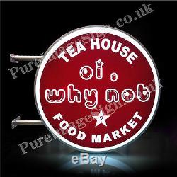 LED 70CM Double Sided Outdoor Round Projecting Light Box Sign D70 Plain