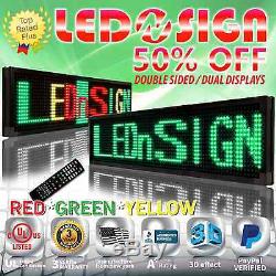 LED Sign 3COL-RGY/IR/2F 19x52 Programmable Scrolling Display Readerboard Sign