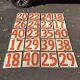 Lot 20 Vintage Gulf Gasoline Pump Metal Double Sided Number Price Sign Gas Oil