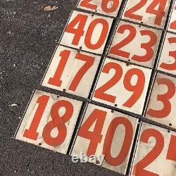 LOT 20 Vintage Gulf Gasoline Pump Metal Double Sided Number Price Sign Gas Oil