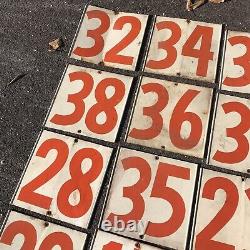 LOT 20 Vintage Gulf Gasoline Pump Metal Double Sided Number Price Sign Gas Oil