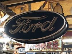 LQQK! 4' FORD Dealer DOUBLE SIDED NEON Car Truck Dealership Collection PATINA