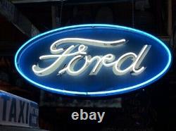 LQQK! 4' FORD Dealer DOUBLE SIDED NEON Car Truck Dealership Collection PATINA