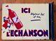 L'echanson French Wine Advertising Porcelain Sign Double Sided Vintage France