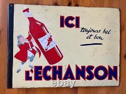 L'Echanson French Wine Advertising Porcelain Sign Double Sided Vintage France