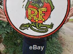 Large 24 1961 Dated Rat Fink Porcelain Sign Double Sided Rare