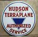 Large 48 Hudson Authorized Service Porcelain Enamel Double Sided Sign