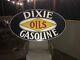 Large 60 Double Sided Dixie Gasoline Porcelain Sign