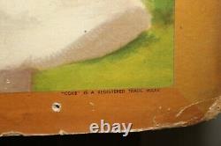Large 62 Vintage 1952 Coca Cola Soda Pop With Frame 2 Side Sign