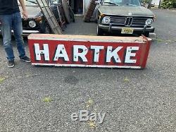 Large 7 Double Sided Antique Metal Neon Sign HARTKE Vintage Signage Originally