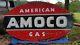 Large American Gas Amoco Sign Double Sided Porcelain Original Station 8×4.5' Dsp