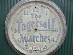 Large Antique Ingersoll Watches Double Sided Metal Trade Sign 24 Round Clock