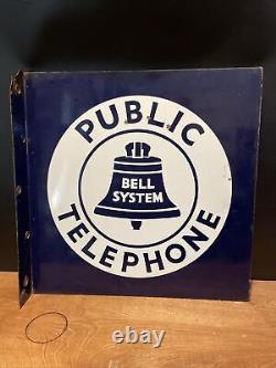 Large Authentic & Original Vintage Bell System Double Sided 18x18 Inches Sign