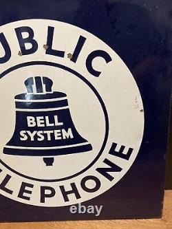 Large Authentic & Original Vintage Bell System Double Sided 18x18 Inches Sign