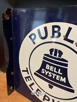 Large Authentic & Original Vintage Bell System Double Sided 18x18 Inches Sign