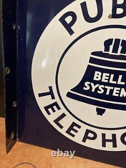 Large Authentic & Original Vintage Bell System Double Sided 18x18 Inches Sign