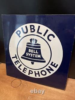 Large Authentic & Original Vintage Bell System Double Sided 18x18 Inches Sign