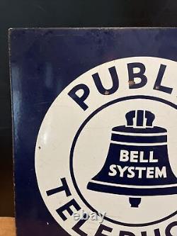 Large Authentic & Original Vintage Bell System Double Sided 18x18 Inches Sign