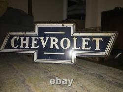 Large Chevrolet Double Sided Porcelain Sign