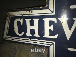 Large Chevrolet Double Sided Porcelain Sign