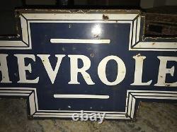 Large Chevrolet Double Sided Porcelain Sign