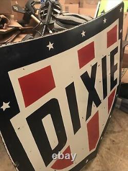 Large Dixie Gas Oil Double Sided Porcelain Sign